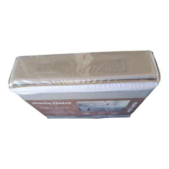 Marie Claire Paris Full/Queen 3pc Duvet Cover Set Gray Brand New - Picture 5 of 5